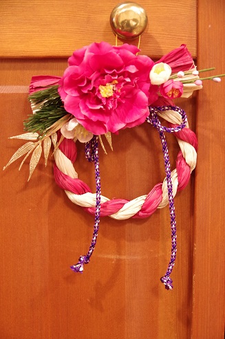 バラものがたり プリザーブドフラワー 可愛いお正月飾り しめ縄飾りミニサイズ