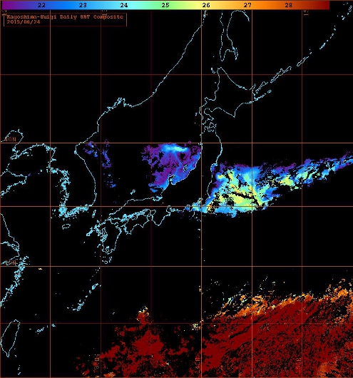 2015 関東東北　6月終わり海水温異常縮小