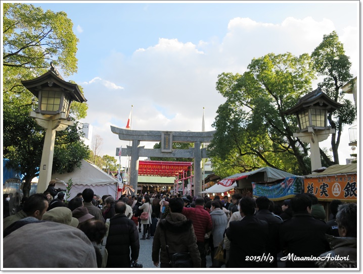 参道から鳥居2015-01-09十日恵比須神社かち詣り (14)