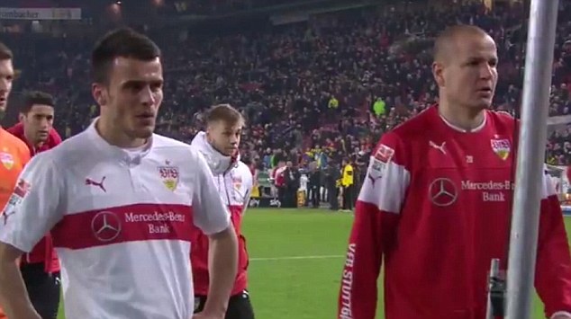 Stuttgart players faced up to the fans3